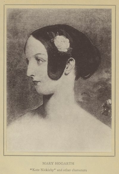 Mary Hogarth, Kate Nickleby och andra figurer (litografi) av English School
