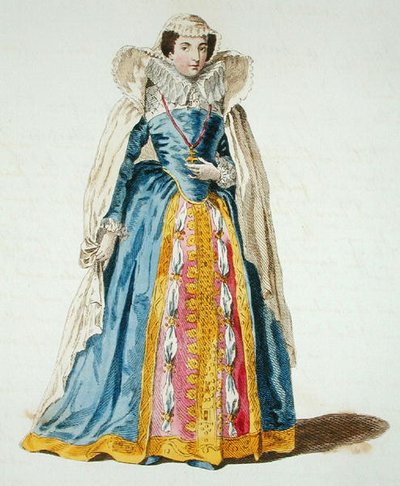 Mary Queen of Scots (1542-87) (färgad gravyr) av English School
