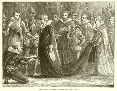 Mary Queen of Scots på väg in i Holyrood, 1561 av English School