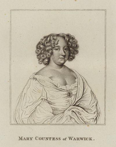 Mary Rich, grevinna av Warwick (gravyr) av English School