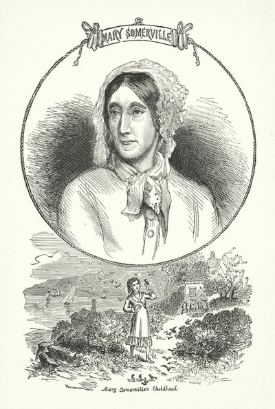 Mary Somerville, skotsk vetenskapsman och författare (gravyr) av English School