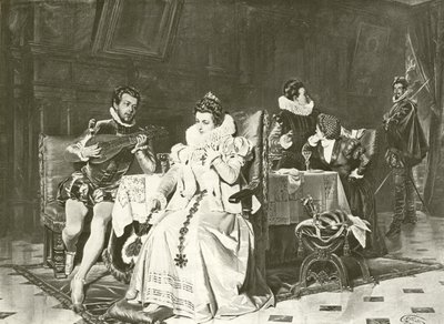 Mary Stuart och Rizzio (gravyr) av English School