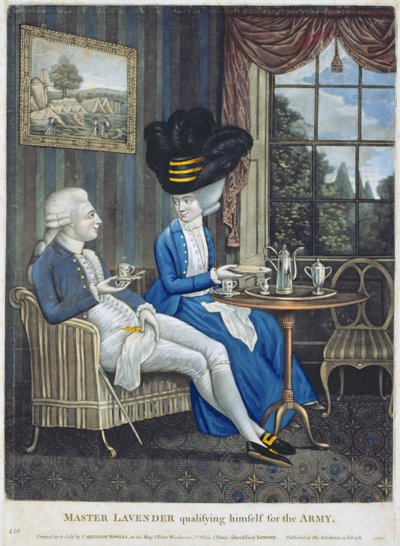Mästare lavendel som kvalificerar sig för armén, pub. av Carington Bowles (fl.1744-93), 1781 (mezzotintgravyr) av English School