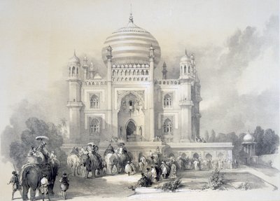 Mausoleum of Jufhir Junge, Delhi, från The Oriental Portfolio: Picturesque Illustrations of the Scenery and Architecture of India av Horace H. Wilson, publicerad 1841 av English School