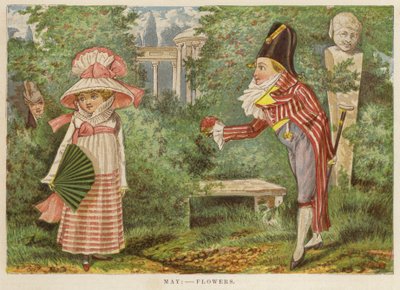 maj: blommor (färg litho) av English School