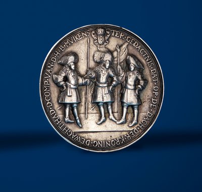 Medalj till minne av William och Marys kröningsfestligheter i Amsterdam, 1869 (silver) (baksidan av 419671) av English School