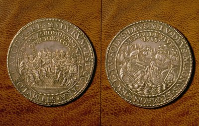 Medalj till minne av den spanska armadans nederlag, 1588 (silver) av English School
