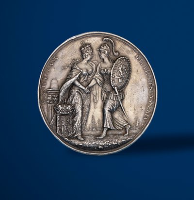 Medalj till minne av William och Marys kröning, 1689 (silver) (baksidan av 419670) av English School