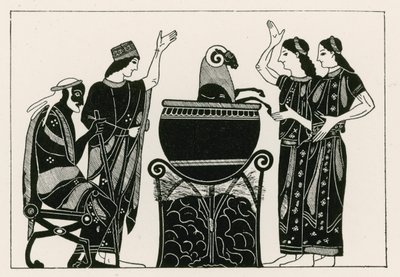 Medea kokar baggen (gravyr) av English School