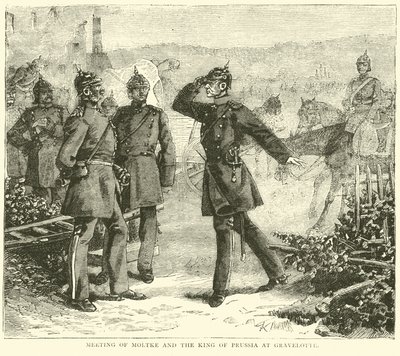 Möte mellan Moltke och kungen av Preussen på Gravelotte, augusti 1870 av English School