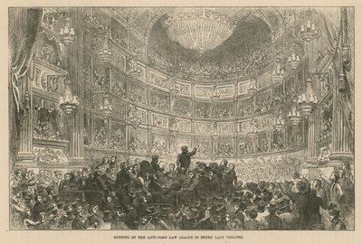 Möte för Anti-Corn Law League i Drury Lane Theatre av English School