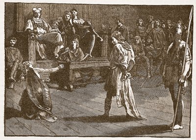 Meeting of the Shire-Moot, c.835, illustration från Cassells Illustrated History of England (sepiafoto) av English School