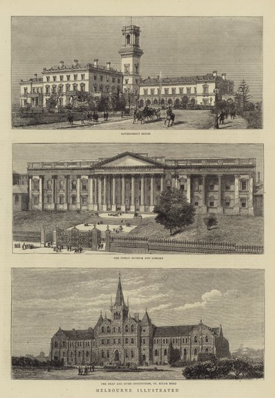 Melbourne illustrerad av English School