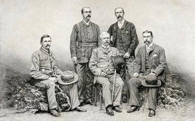 Medlemmer af Sir Henry Morton Stanleys Emin Pasha Relief Expedition, 1890 (trægravering) Sverige av English School