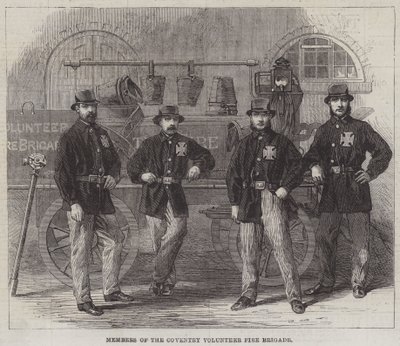 Medlemmar av Coventry Volunteer Fire Brigade (gravyr) av English School
