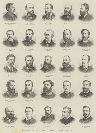 Medlemmar av New London County Council (gravyr) av English School