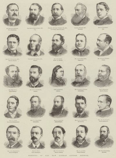 Medlemmar av New London County Council (gravyr) av English School