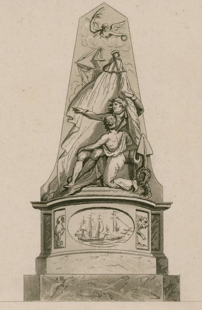 Minnesmärke till kapten Edward Cooke, Westminster Abbey, London av English School