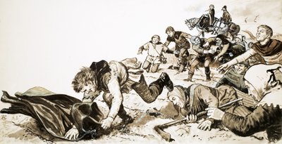 Men of Haxey jagar Lady de Mowbrays sidenhuva av English School
