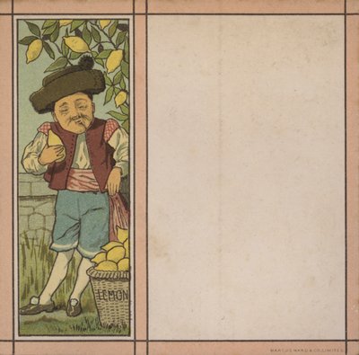 Menyillustration: Citron (litho i färg) av English School