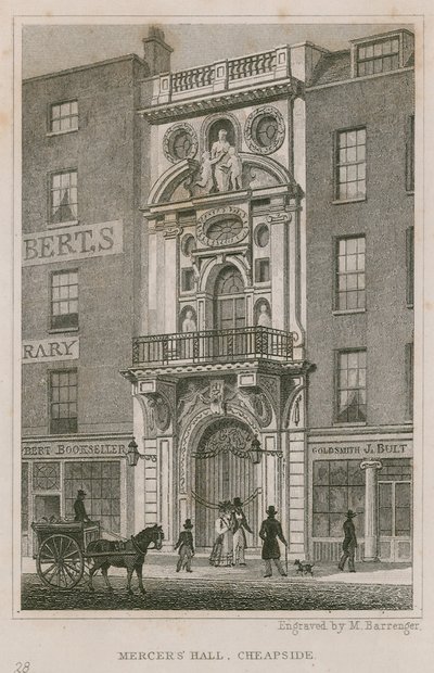 Mercers Hall, Cheapside, London av English School