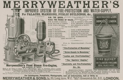 Merryweathers förbättrade brandskydds- och vattenförsörjningssystemet av English School