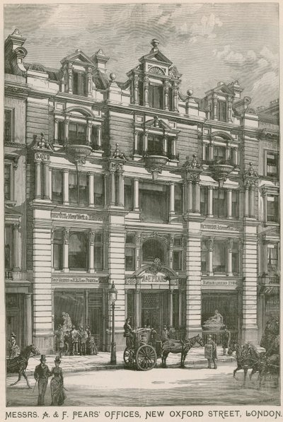 Herrarna A & F Pears kontor, New Oxford Street, London av English School