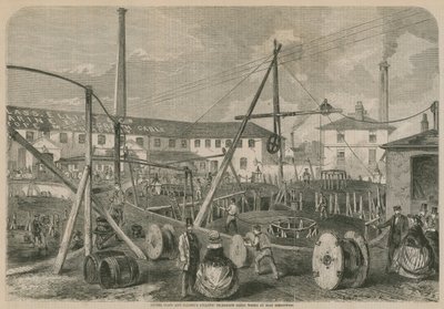 Herrarna Glas och Elliotts Atlantic Telegraph Cable Works i East Greenwich av English School