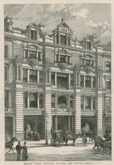 Mrs Pears affärskontor, New Oxford Street, London av English School