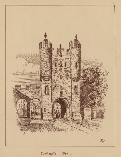 Micklegate Bar (litografi) av English School