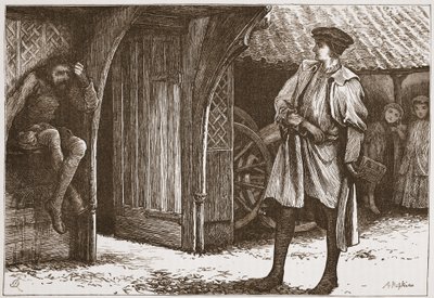 Millon and the Lutheran, illustration från The History of Protestantism av James Aitken Wylie (1808-1890), pub. 1878 av English School