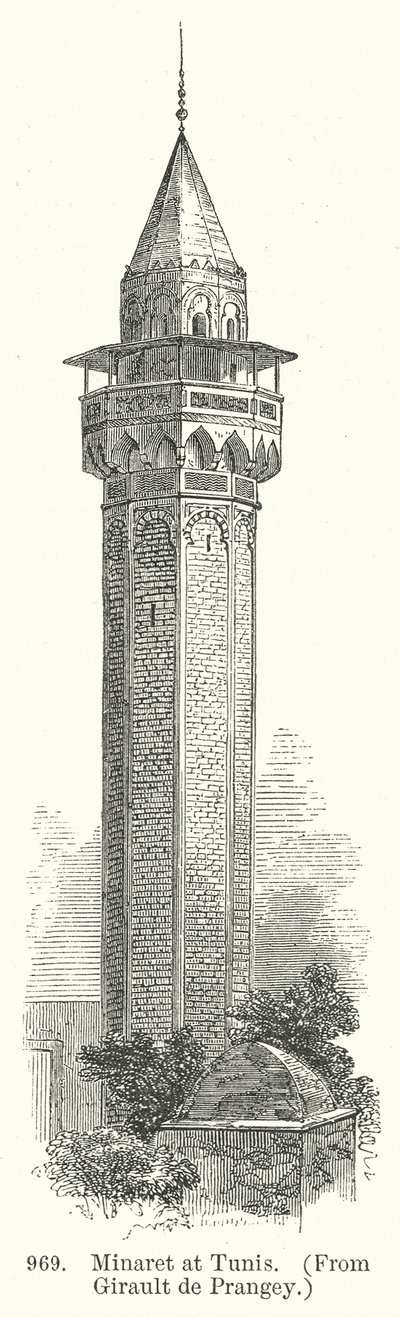 Minaret i Tunis (gravyr) av English School