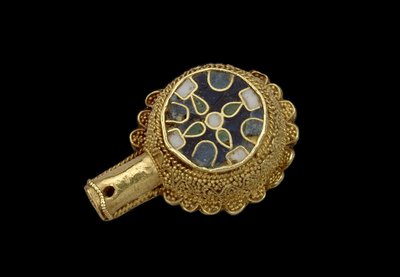 Minster Lovell Jewel, förmodligen 1600-talet (emalj och guld cloisonne) av English School