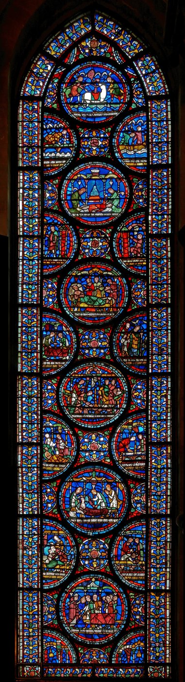 Miracle Window som visar berättelserna om John Roxborough och Henry Beche av English School