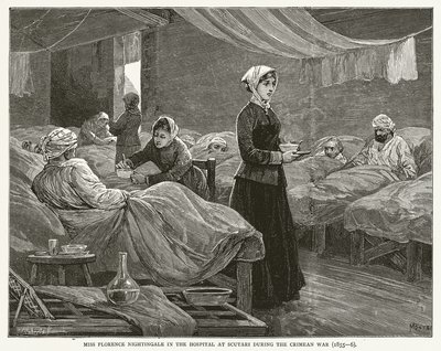 Miss Florence Nightingale på sjukhuset i Scutari under Krimkriget (1855--6) av English School