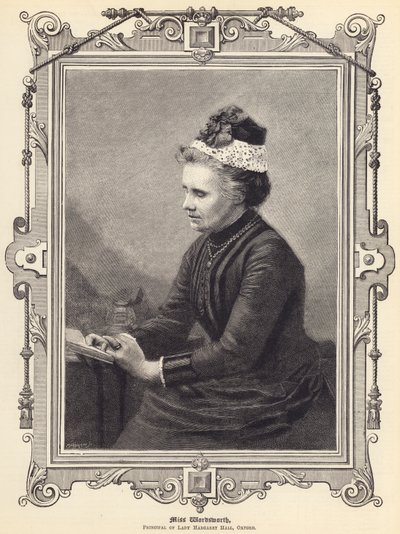 Miss Wordsworth, rektor för Lady Margaret Hall, Oxford (gravyr) av English School
