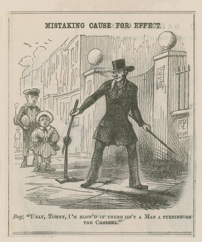 Ursache mit Wirkung verwechseln; Karikatur von English School