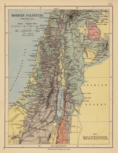 Det moderna Palestina (färglitografi) av English School