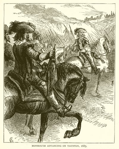 Monmouth avancerar på Taunton, 1685 av English School