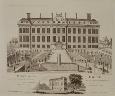 Montague House, nu British Museum, 1813 av English School
