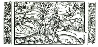 Januari månad från en Shepherds kalender, 1579 av English School