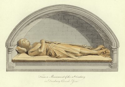 Monument av 1100-talet i Danbury Church, Essex av English School