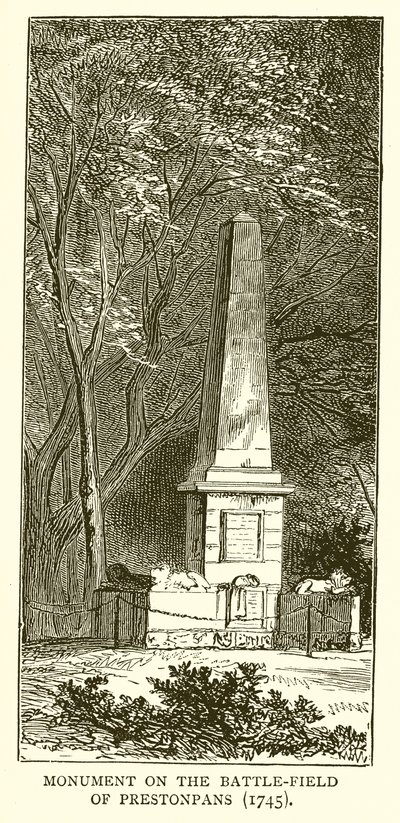 Monument på slagfältet vid Prestonpans (1745) av English School