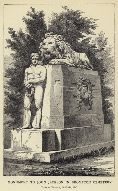 Monument till John Jackson på Brompton Cemetery, Thomas Butler, Sculpsit, 1847 av English School