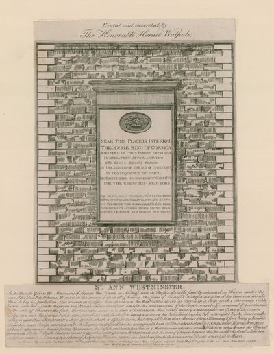 Monument till Theodore, kung av Korsika av English School
