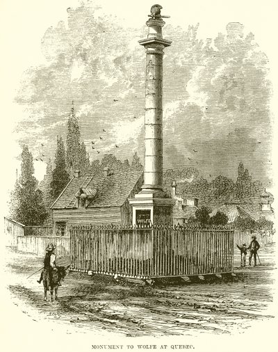 Monument till Wolfe i Quebec av English School