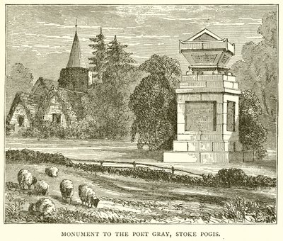 Monument till poeten Gray, Stoke Poges av English School
