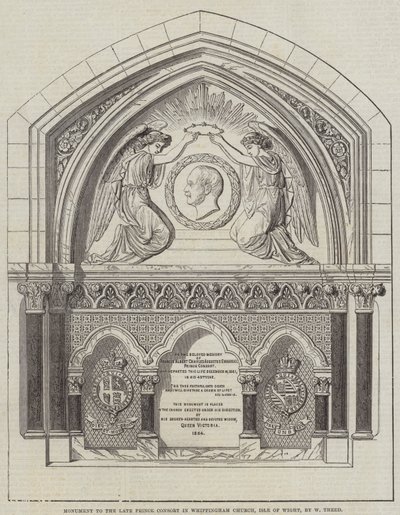 Monument till den avlidne prinsgemalen i Whippingham Church, Isle of Wight, av W Theed (gravyr) av English School
