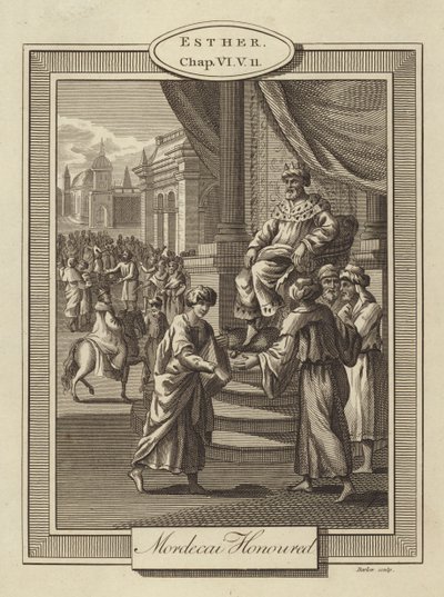 Mordecai Honoured, Ester, Kapitel VI, Vers 11 (gravyr) av English School