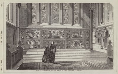 Mosaikdekoration i Lady Chapel, Chester Cathedral (gravyr) av English School